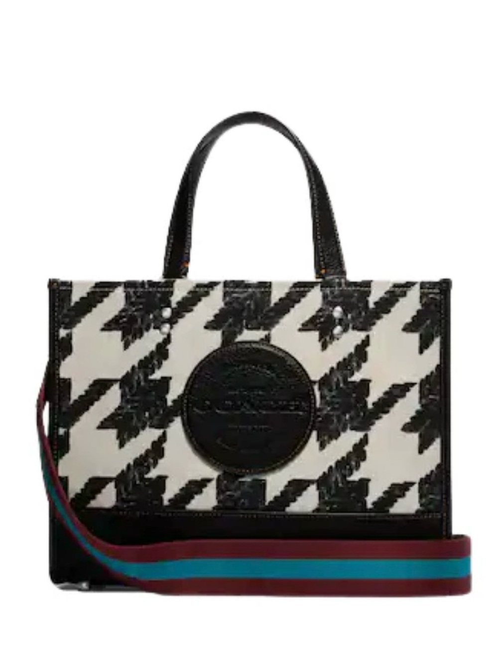 Coach DEMPSEY CARRYALL WITH HOUNDSTOOTH PRINT AND PATCH